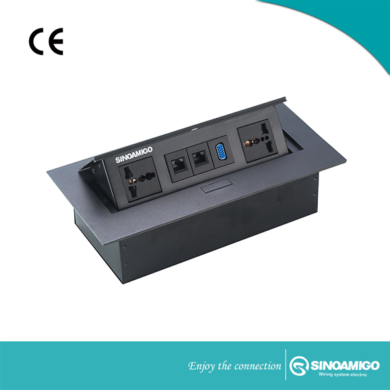 Hộp Ổ cắm âm bàn cao cấp STS-212SB mầu đen cao cấp chính hãng sinomaigo